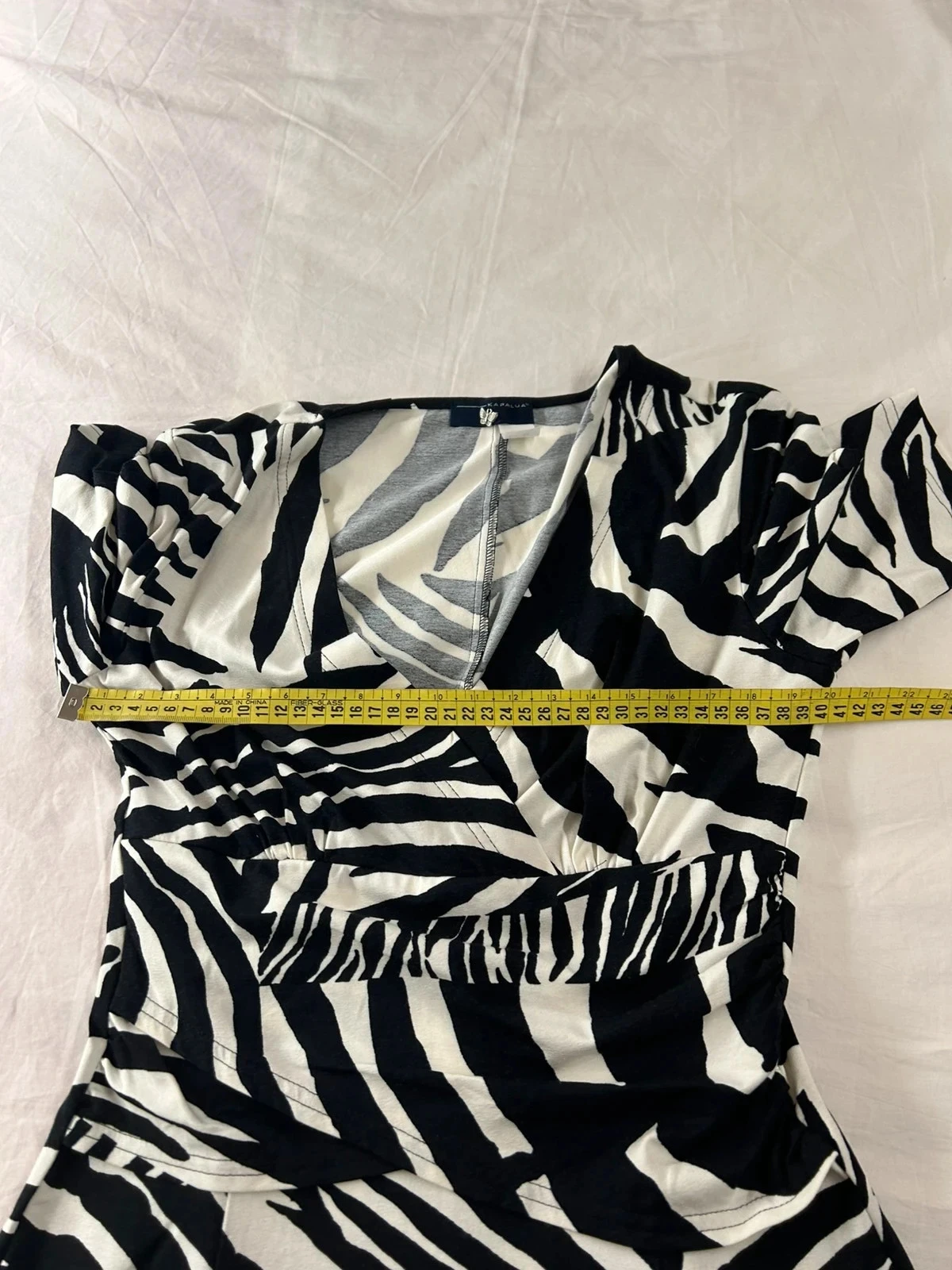 Lange kapalua-jurk van viscose met vintage zebrapatroon – photo 10